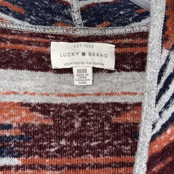 Lucky Brand Aztec Style Open‎ Cardigan Women's Medium - Picture 3 of 5